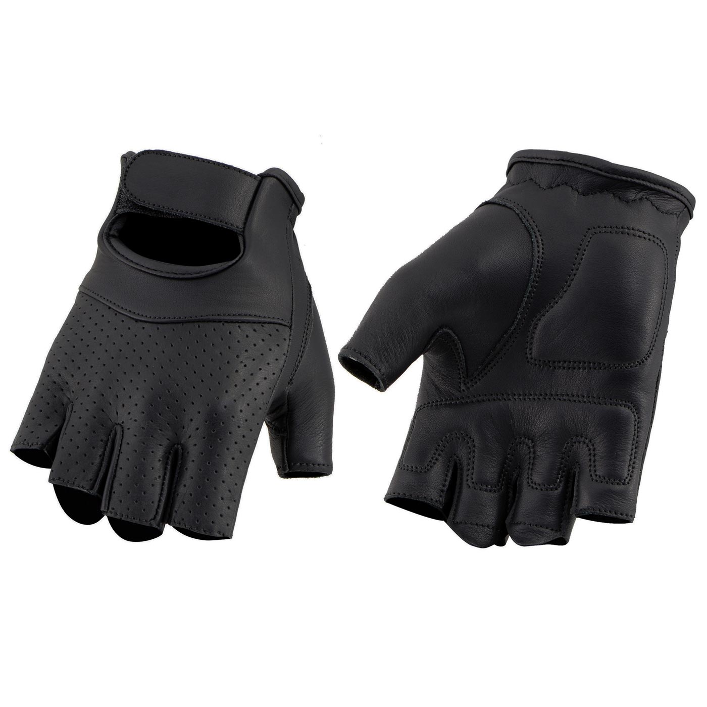 fingerless bicycle gloves Milwaukee Leather MG7780 Women's Black Leather Perforated Motorcycle - Gel Padded Palm Biker Gloves Aero Tech Designs Lightweight Panfish Fishing Fast and Free Backpack color:Pearl Head / Pink Body LARGE