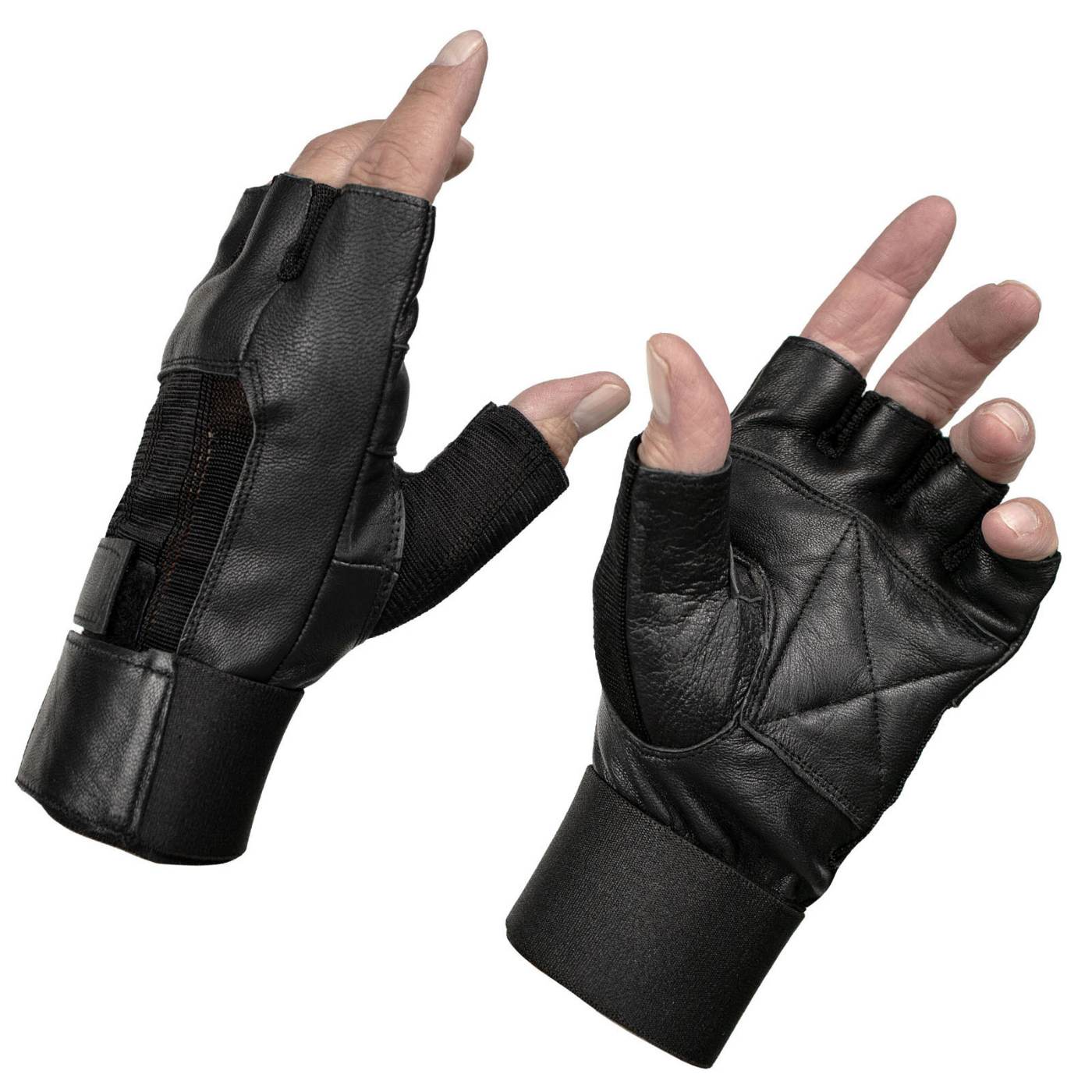Milwaukee Leather MG7562 Men's Black Leather and Spandex Gel