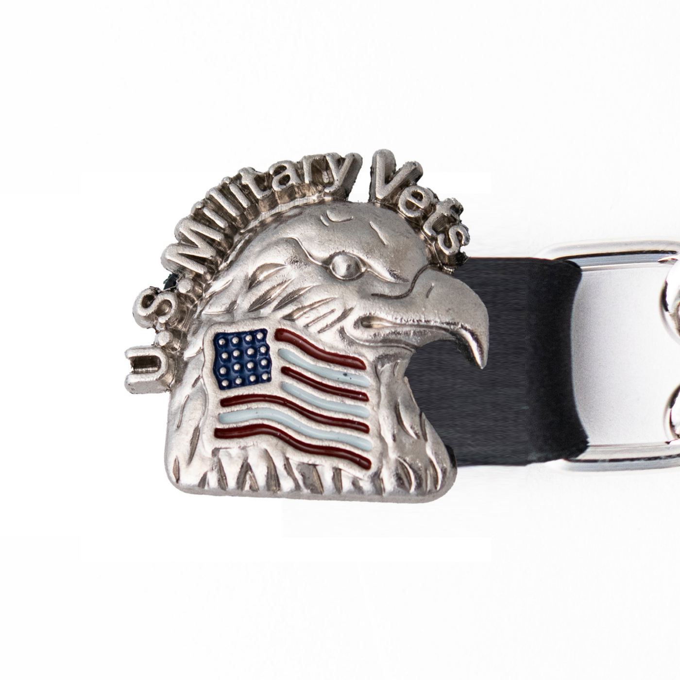 Milwaukee Leather US Military Vet Medallion Vest Extender - Double Chrome Chains Genuine Leather 6.5" Extension MLA1023-Single