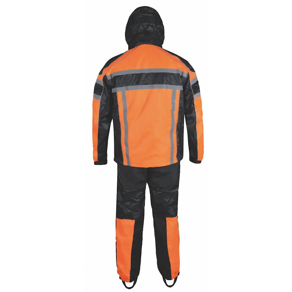 2714.16 - Mens Orange Textile Motorcycle Rain Suit