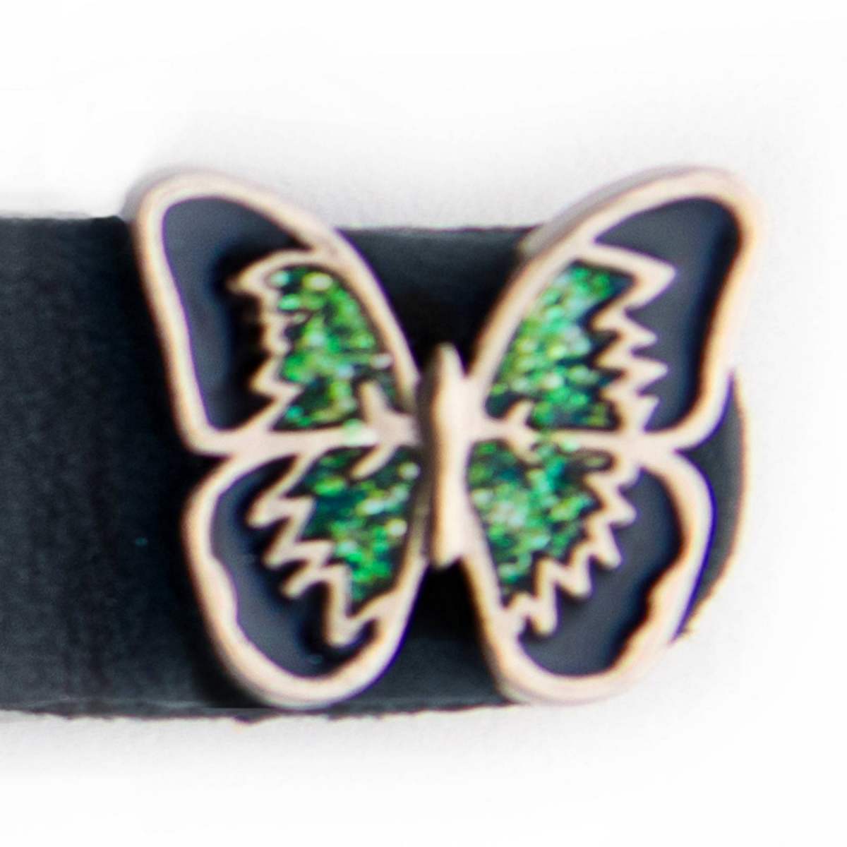 Milwaukee Leather 1-PC Vest Extender Green Butterfly, Double Chrome Chains - 4-Inch - MLA1040-SINGLE