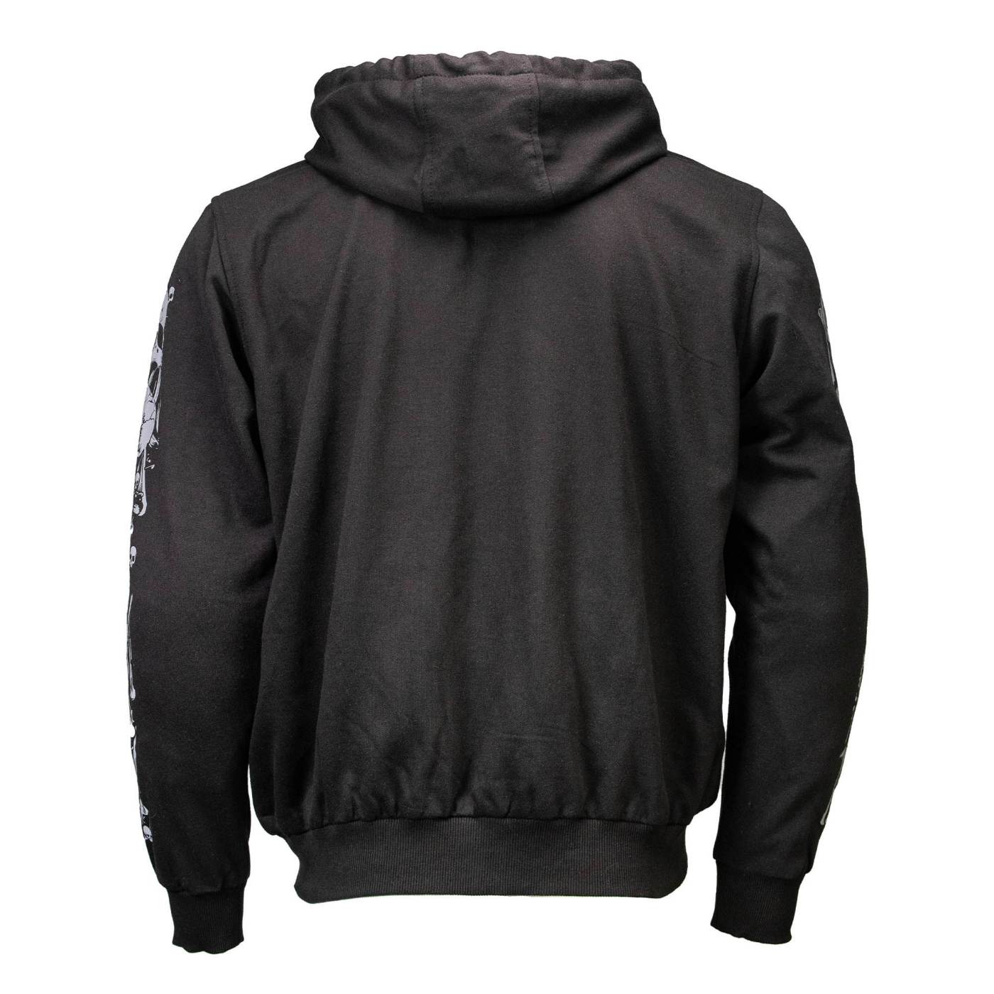 Milwaukee Leather Men's Bare Bones Black Reflective Skull CE Armored Riding Hoodie, Shoulder & Elbow Armor - MPM1797