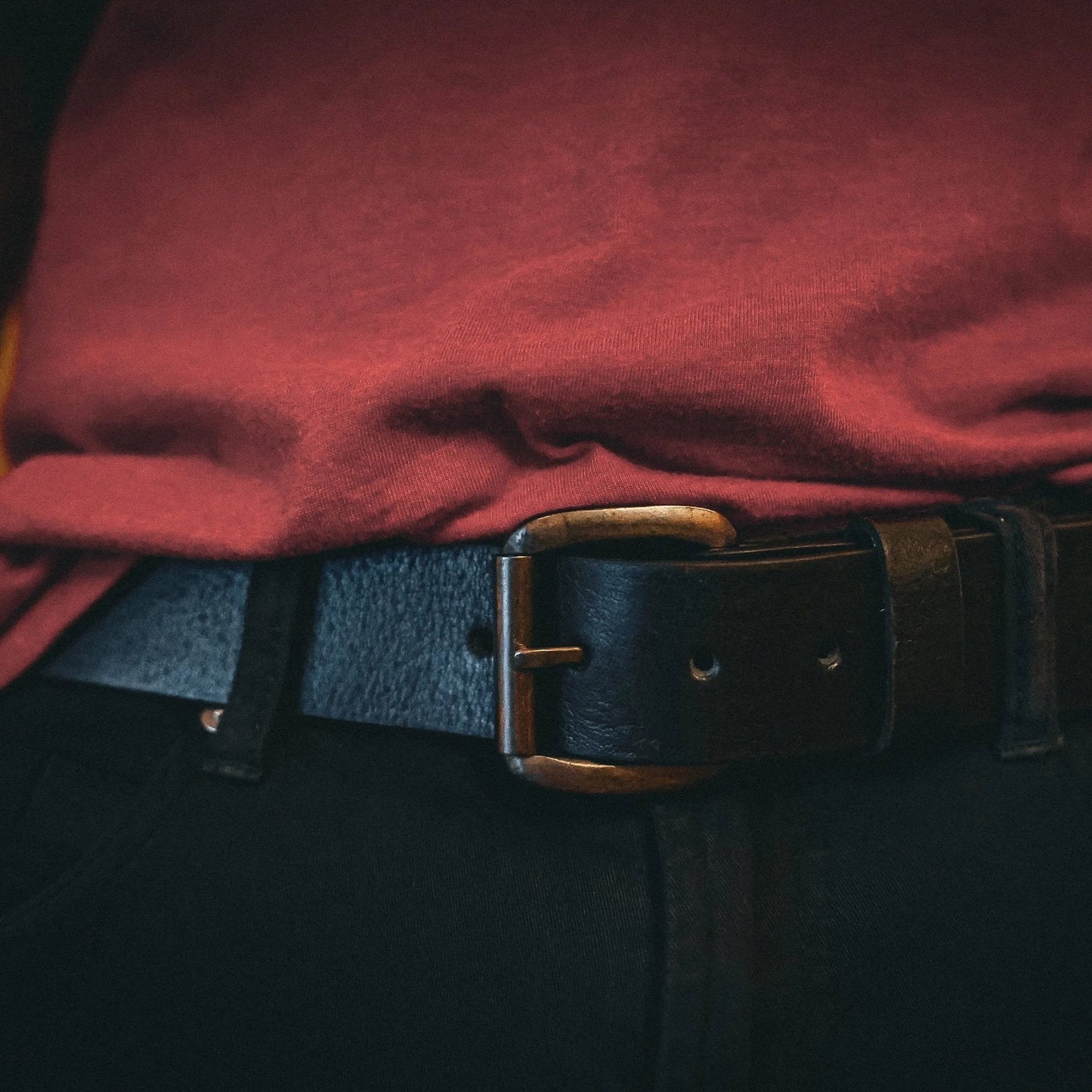 Mens Premium Leather Belt in Black