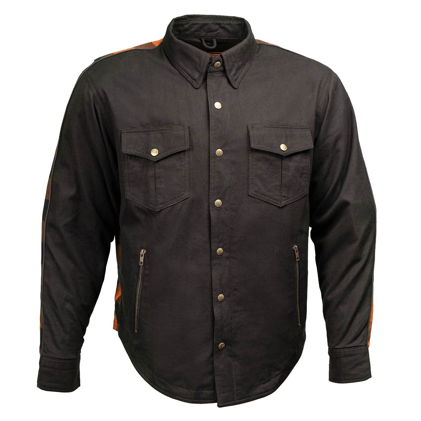 Milwaukee Leather Men’s Splitline Molten 2-Tone CE Armored Protective Flannel - Kevlar® Reinforced - MPM1672