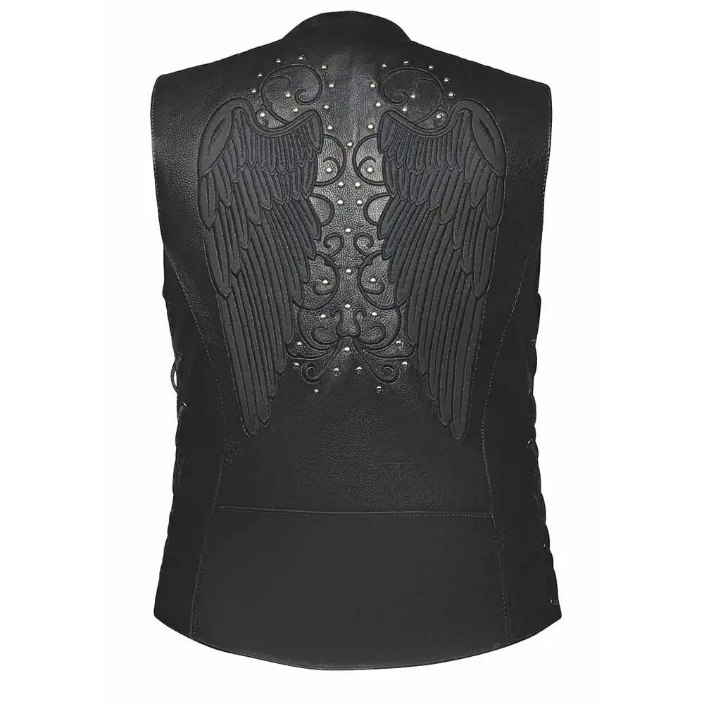 Shirly - Ladies Reflective Wing Leather Vest