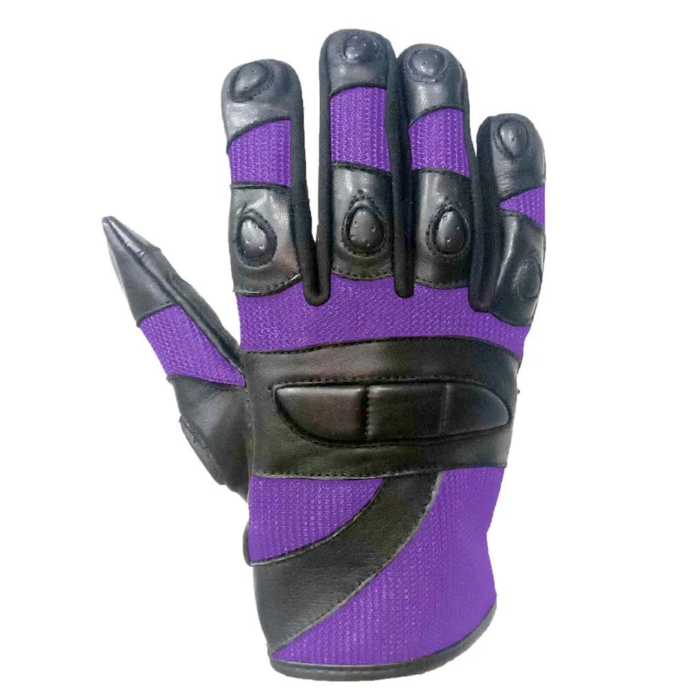 Ladies Black & Purple Full Finger Gloves