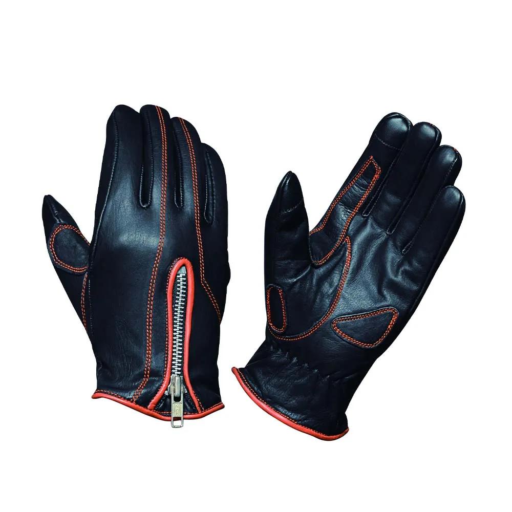 Ladies Full Finger Gloves with Orange Stitching