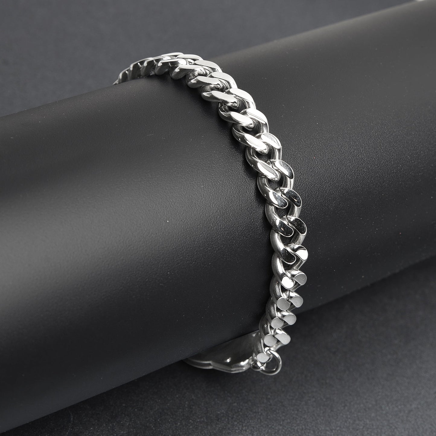 Stainless Steel Or Black Handcuff Bracelet