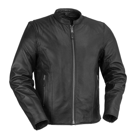 Ace Men's Leather Motorcycle Jacket Men's Leather Jacket First Manufacturing Company Black XS 