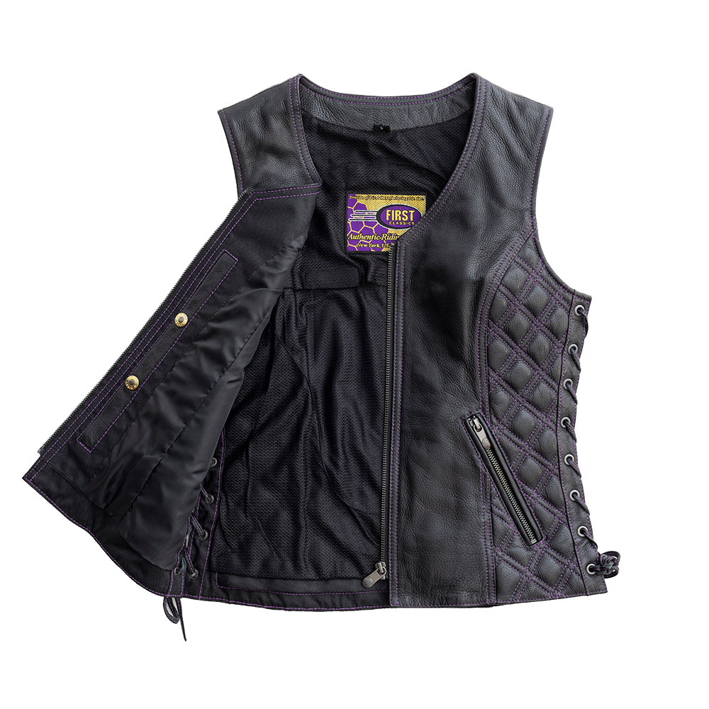 Bandida Women's Motorcycle Leather Vest Women's Leather Vest First Manufacturing Company   