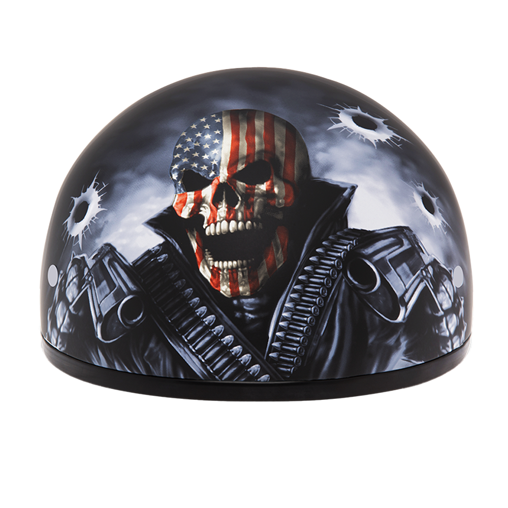 1/2 motorcycle helmet Daytona Motorcycle Half Face Helmet - Skull Cap Graphics - Come Get 'Em