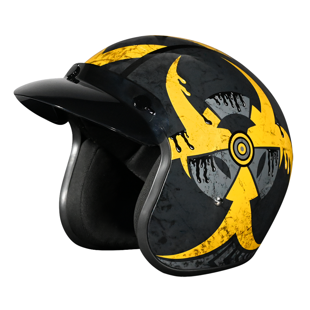 extreme custom motorcycle helmets Daytona Cruiser Open Face Motorcycle Helmet - Visor & Graphics - W/ Toxic