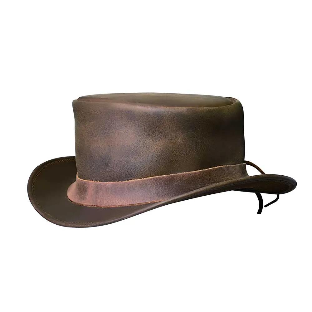 Desperado - Men's Distressed Leather Top Hat – Extreme Biker Leather