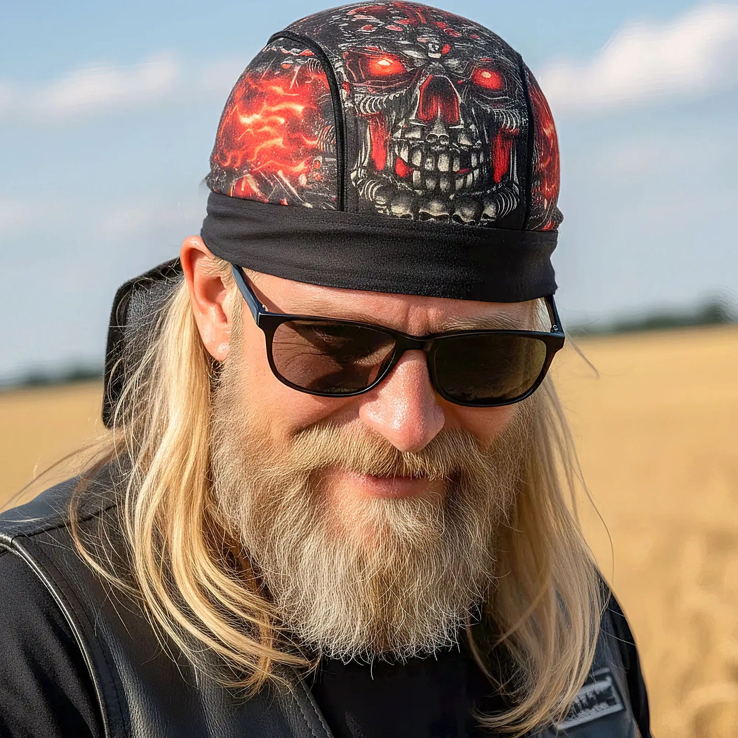 Hot Leathers Skull Made Of Skulls Lightweight Headwrap HWH1018