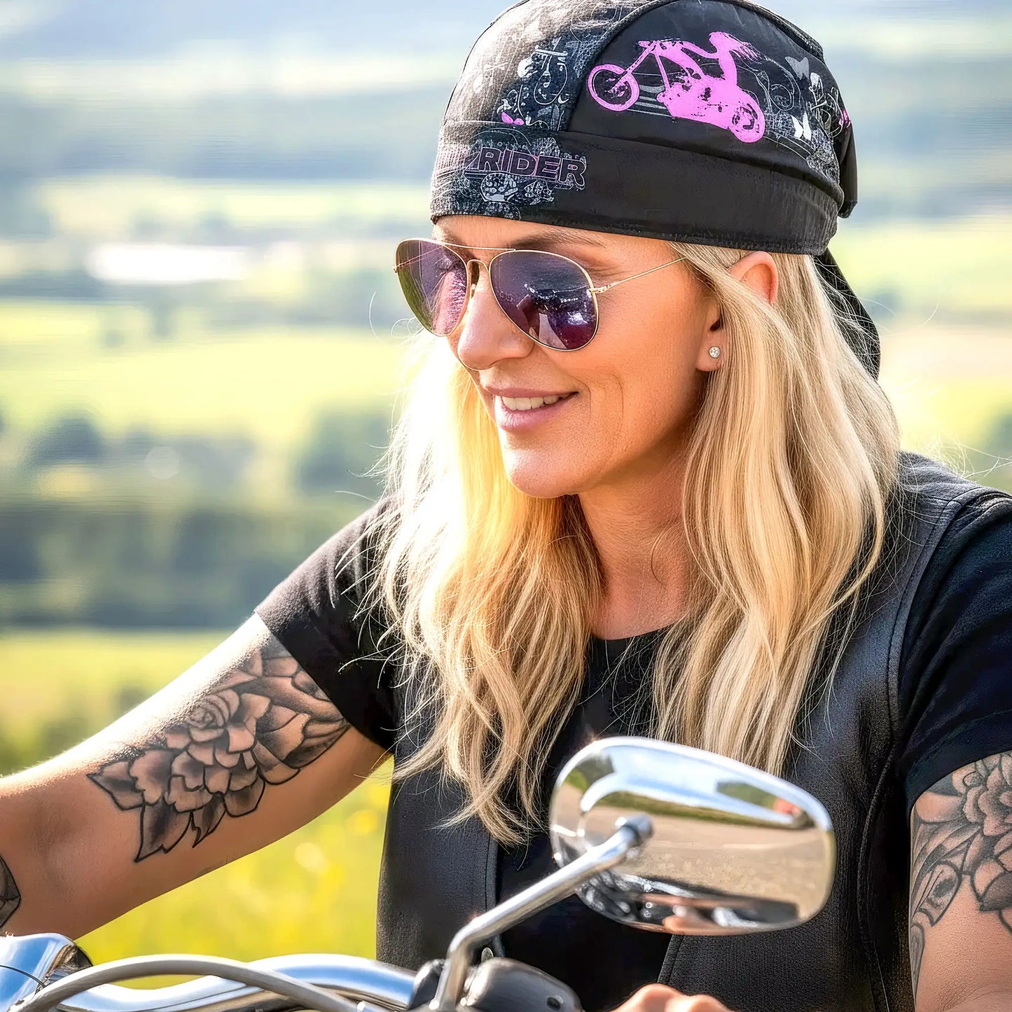 Hot Leathers Lady Rider Lightweight Headwrap HWH1022