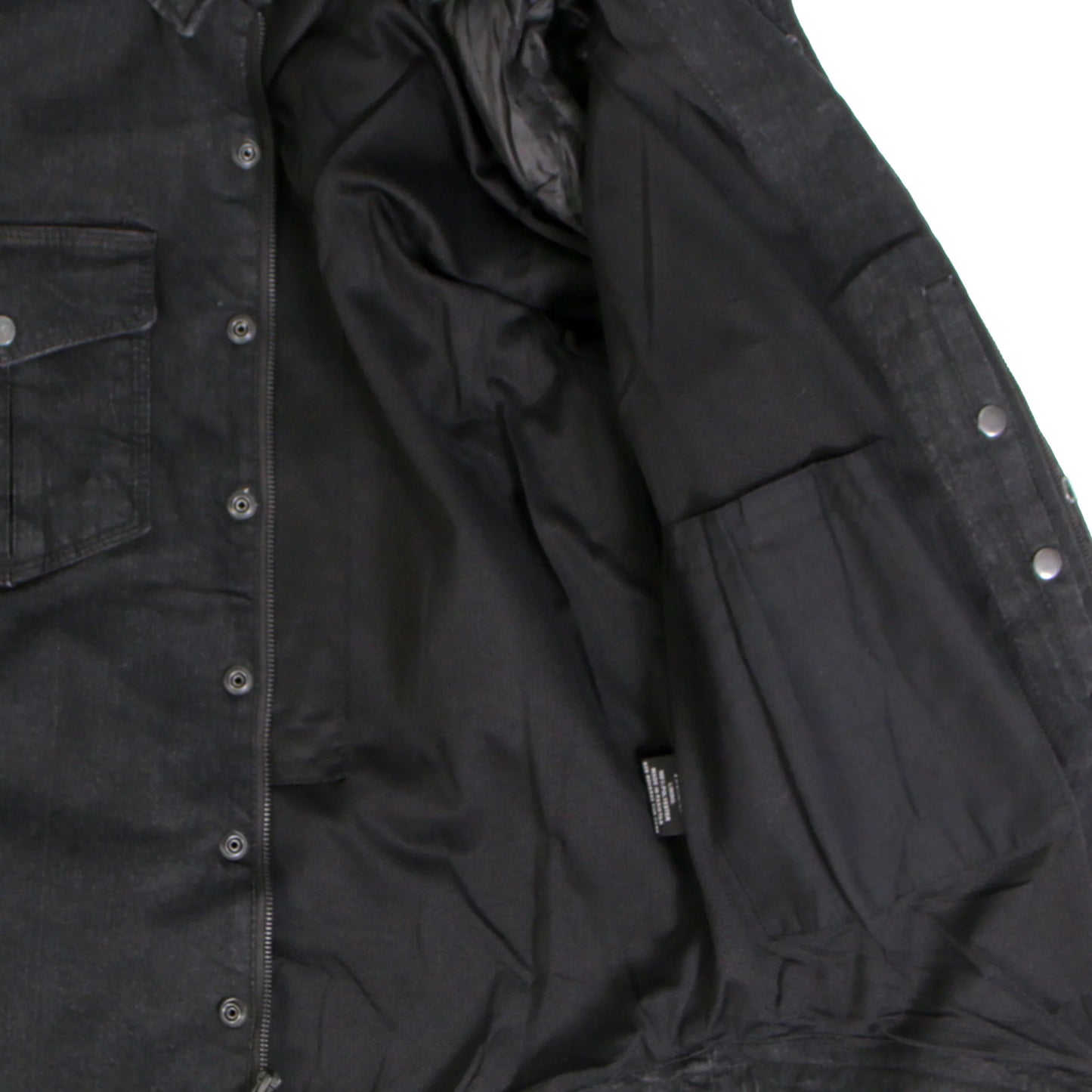 Hot Leathers Men's Classic Motorcycle Black Denim Long Sleeve Biker Shirt With Armor