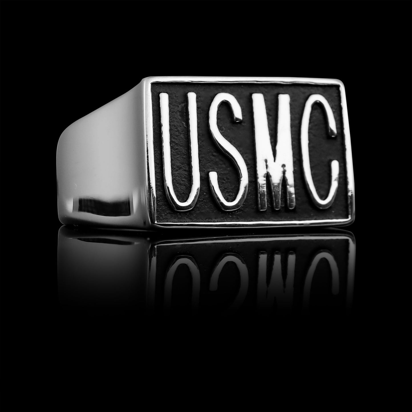 Stainless Steel "USMC" Signet Ring