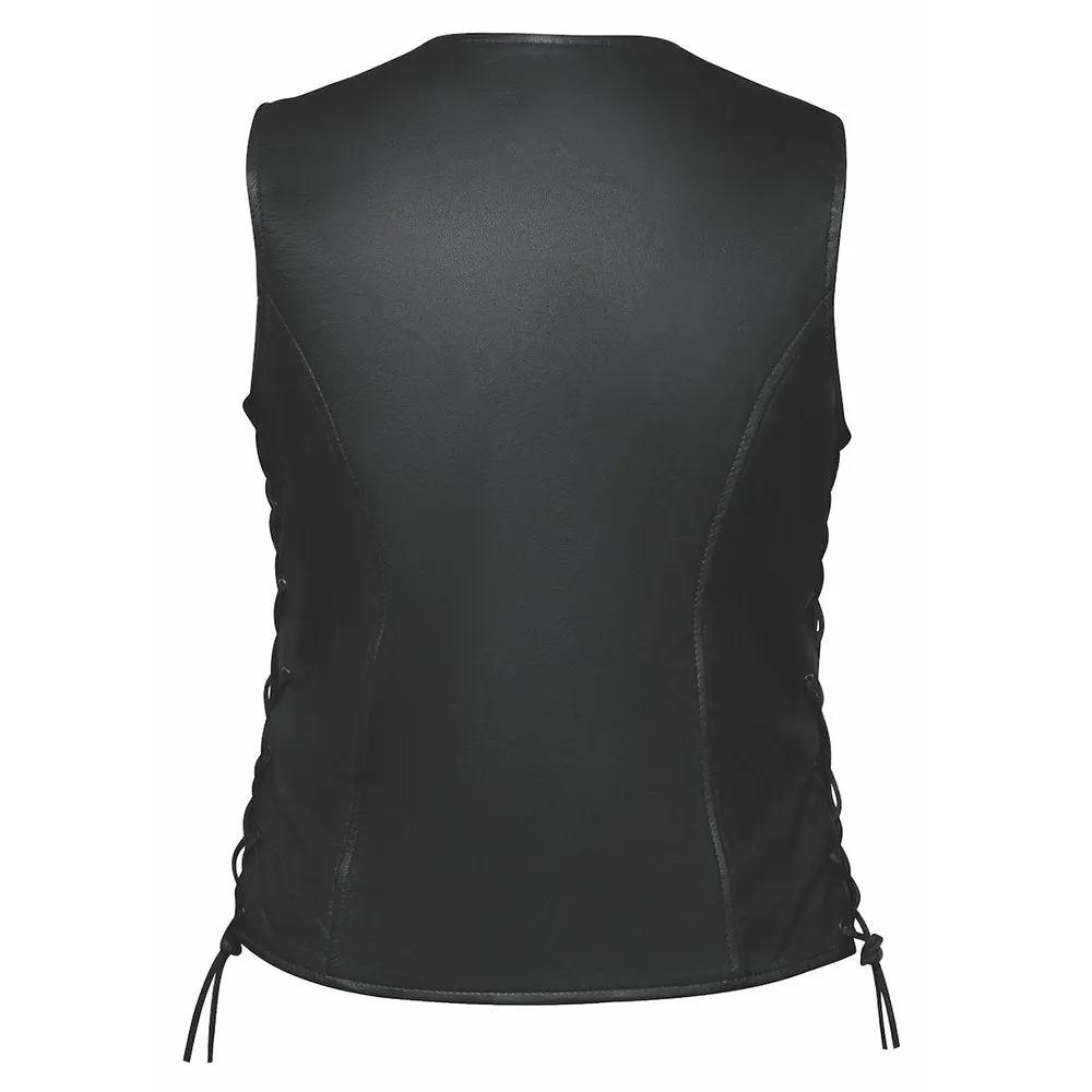 Mae - Ladies Zippered Leather Vest