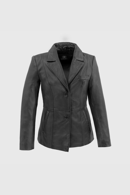 Mia WomenSs New Zealand lambskin Jacket (POS) Women's Fashion Leather Jacket Whet Blu NYC   