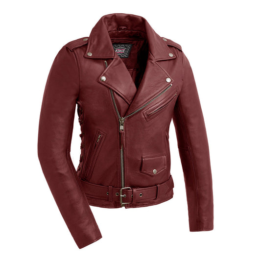 Popstar - Women's  Motorcycle Leather Jacket Women's Leather Jacket First Manufacturing Company XS Oxblood 