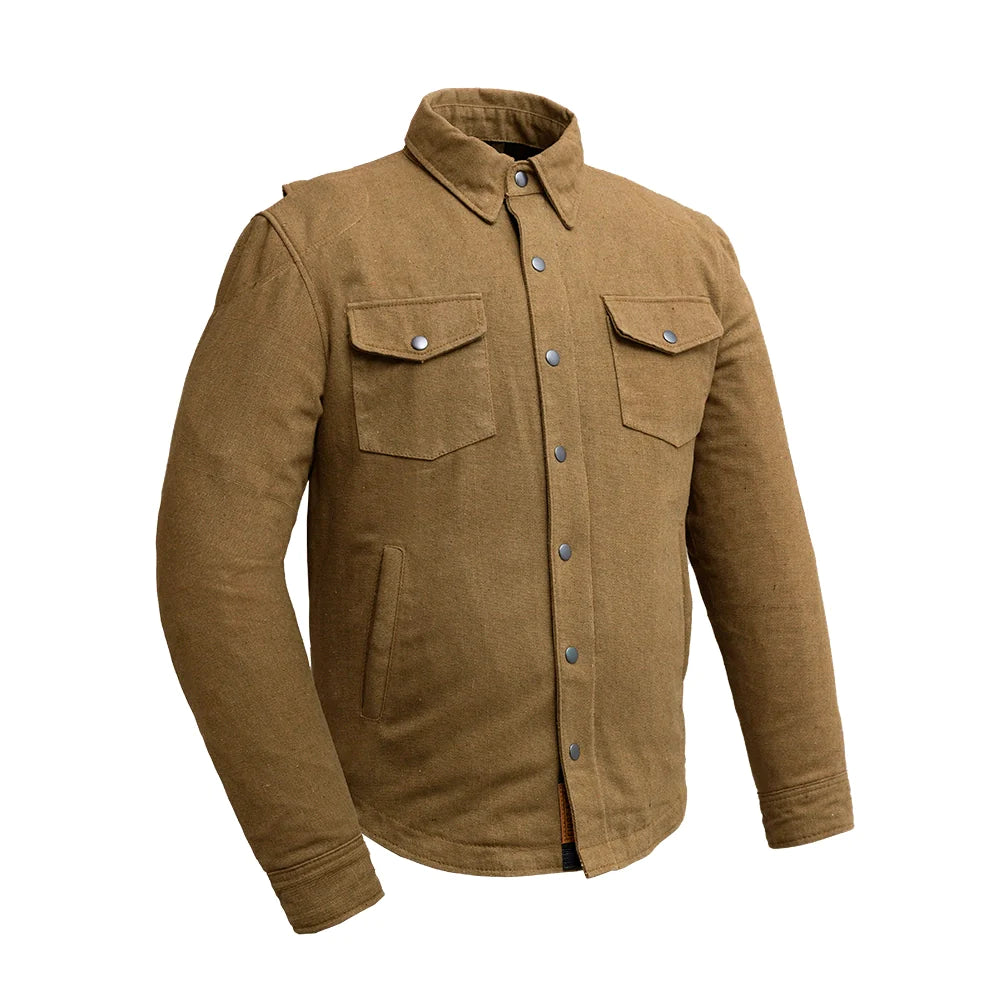 The Moto Shirt - Recycled Canvas  First Manufacturing Company Tan S 