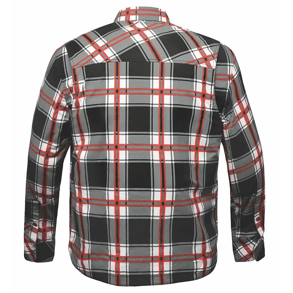 Rider's Plaid - Mens Black & Red Armored Flannel