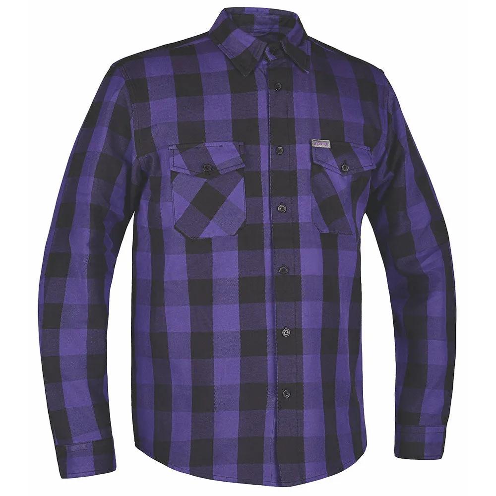 TW205.17 - MENS BLACK AND PURPLE FLANNEL SHIRT