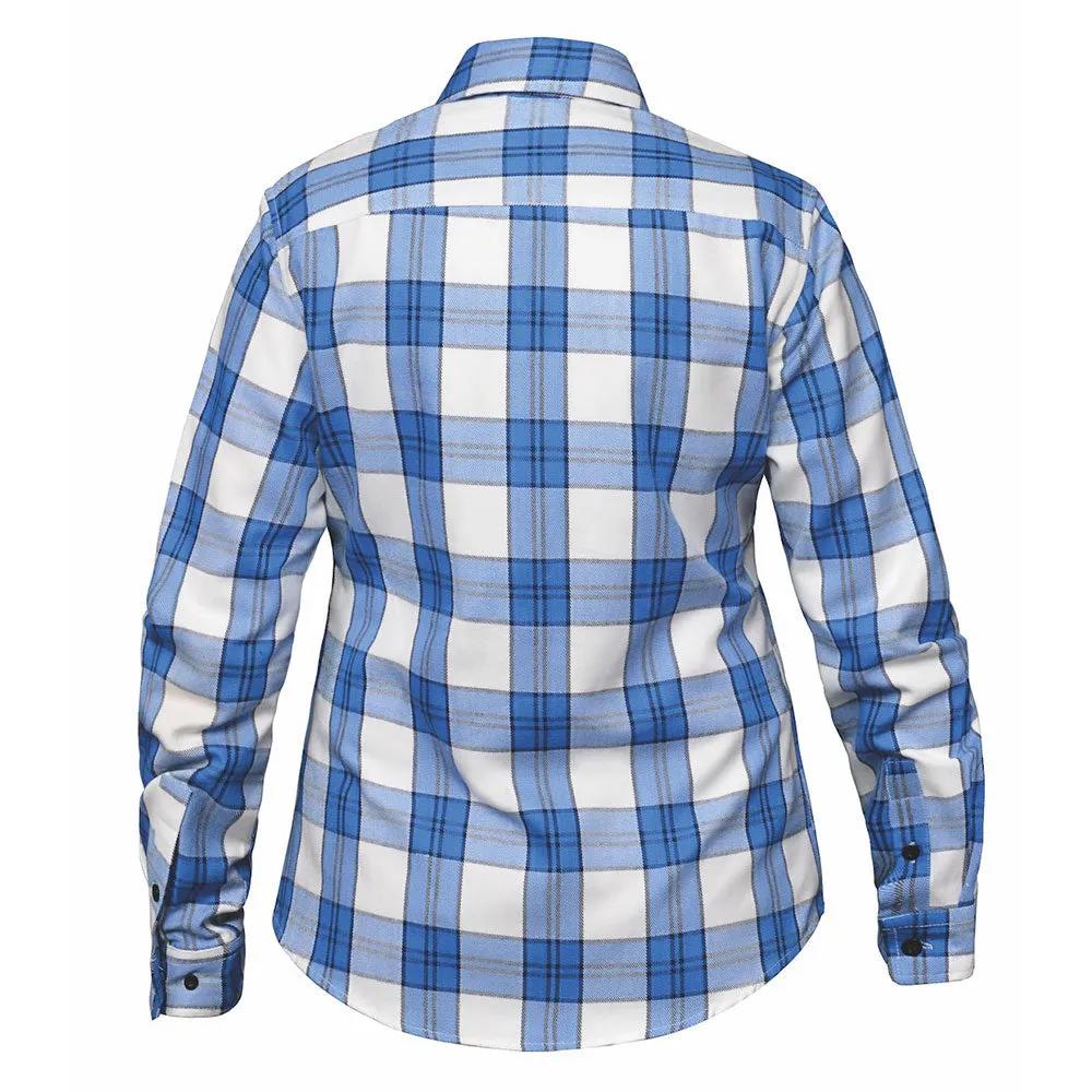 Ladies Blue and White Flannel Shirt