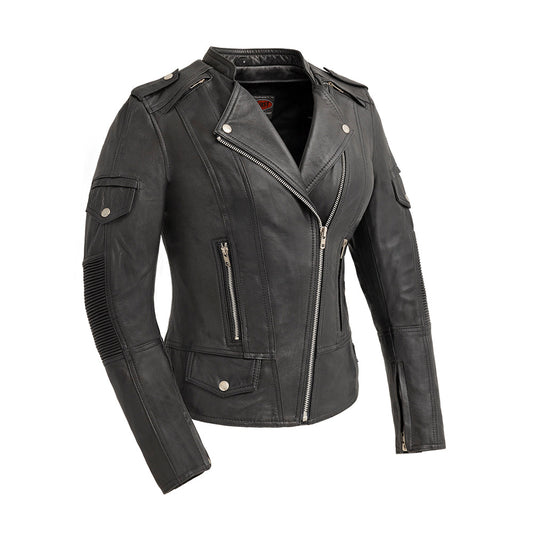 Tantrum - Women's Motorcycle Leather Jacket Women's Leather Jacket First Manufacturing Company S Black 