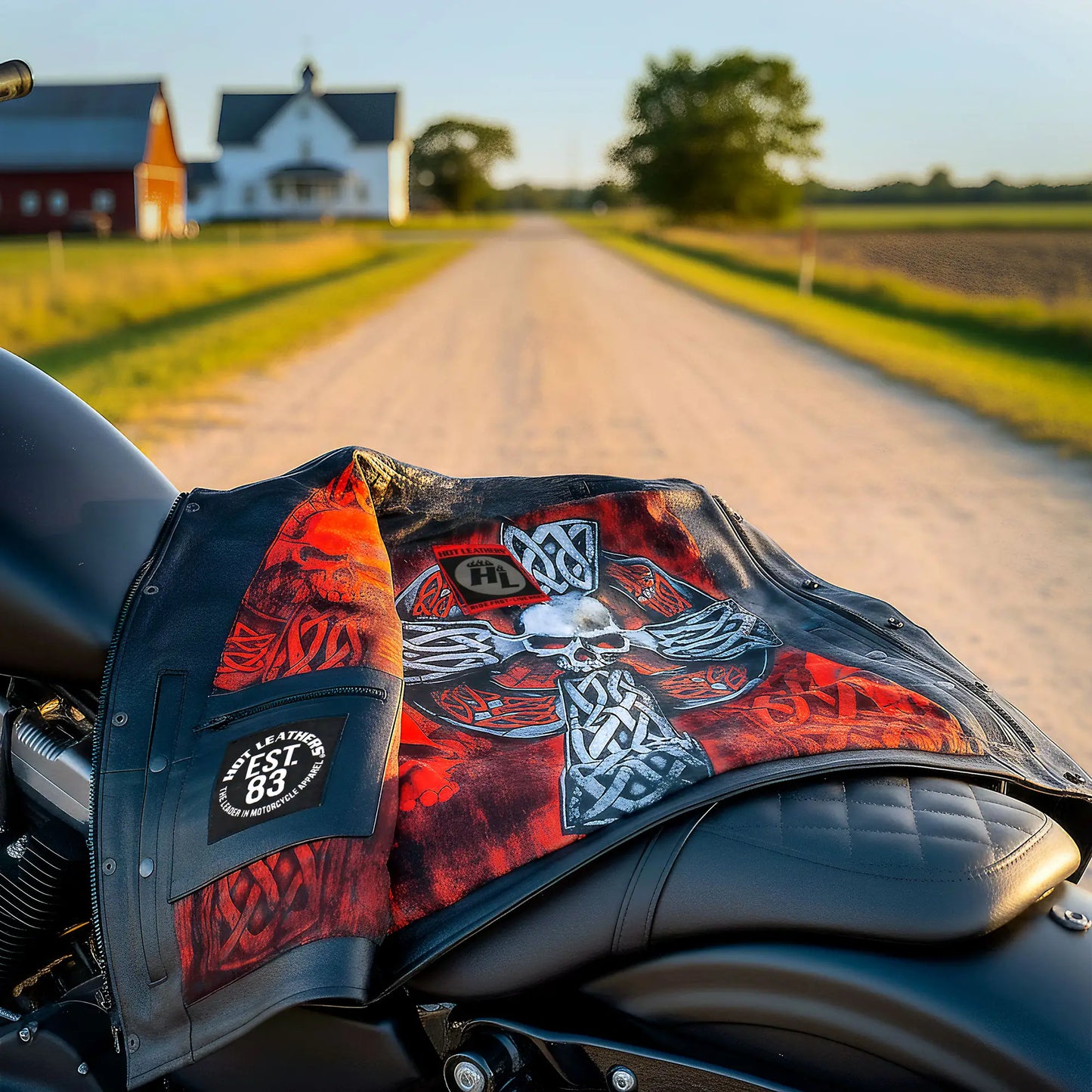 Hot Leathers VSM1051 Men's Black 'Celtic Cross' Motorcycle Club Style Conceal and Carry Leather Biker Vest