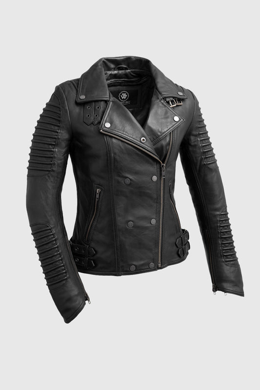 Queens Women's Fashion Leather Jacket Black (POS) Women's Fashion Moto Leather Jacket Whet Blu NYC XS Black 