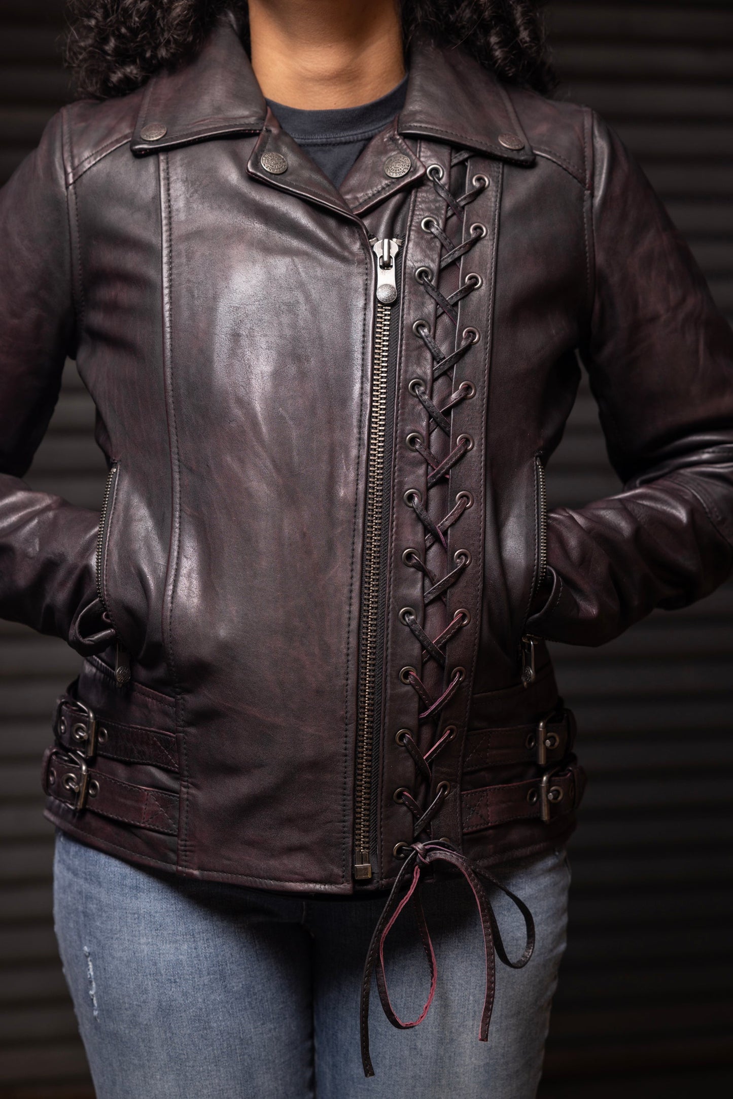 Wildside - Women's Motorcycle Leather Jacket Women's Leather Jacket First Manufacturing Company   