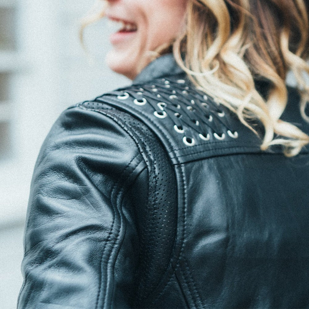 Black Widow - Women's Motorcycle Leather Jacket Women's Leather Jacket First Manufacturing Company