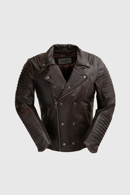 Brooklyn Men's Lambskin Leather Jacket Black Cognac (POS) Men's Motorcycle style Jacket Whet Blu NYC S Black Cognac 