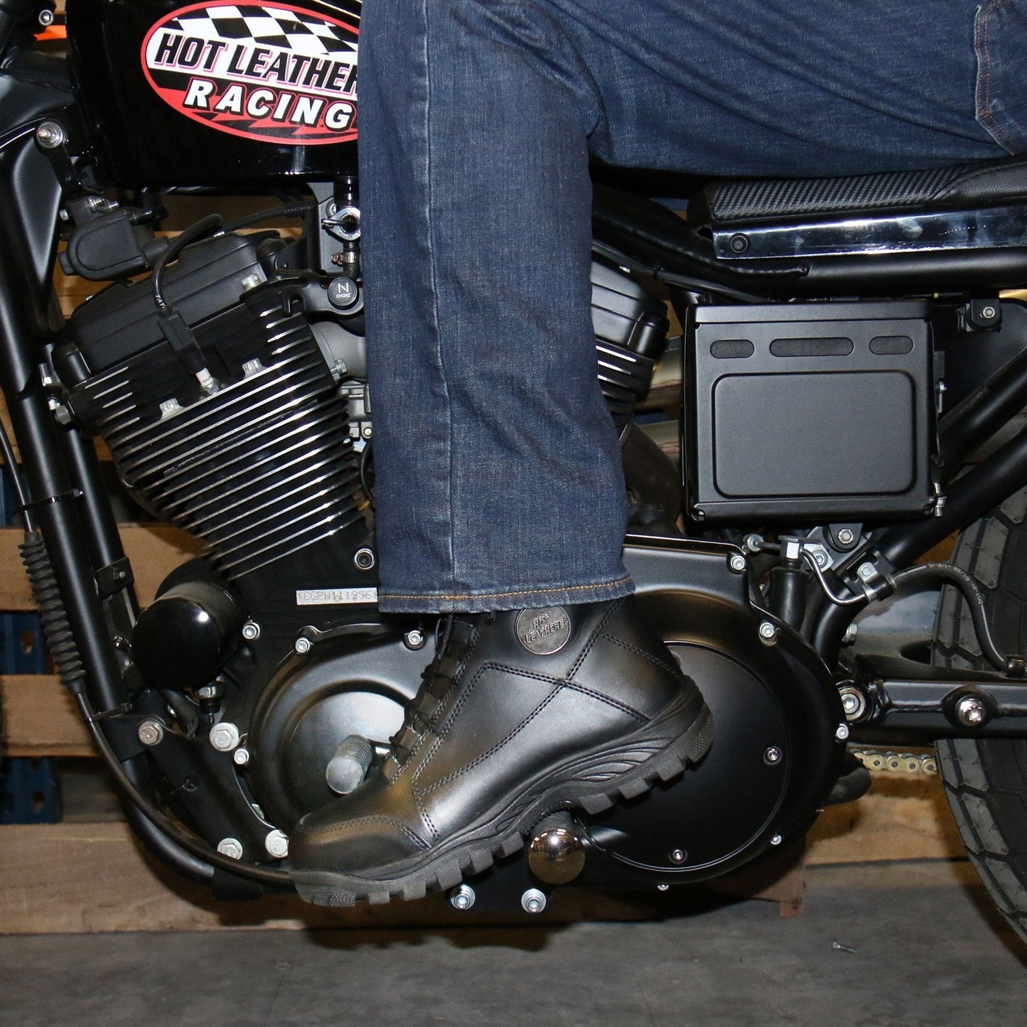 Hot Leathers Men's Black Leather Swat Style Lace Up Boots BTM1010