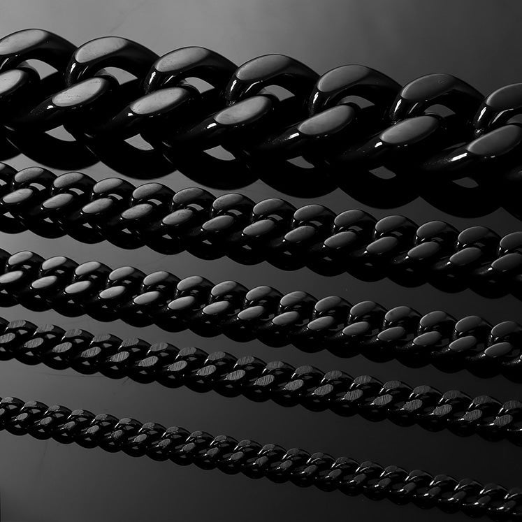 Black Stainless Steel Curb Chain Necklace