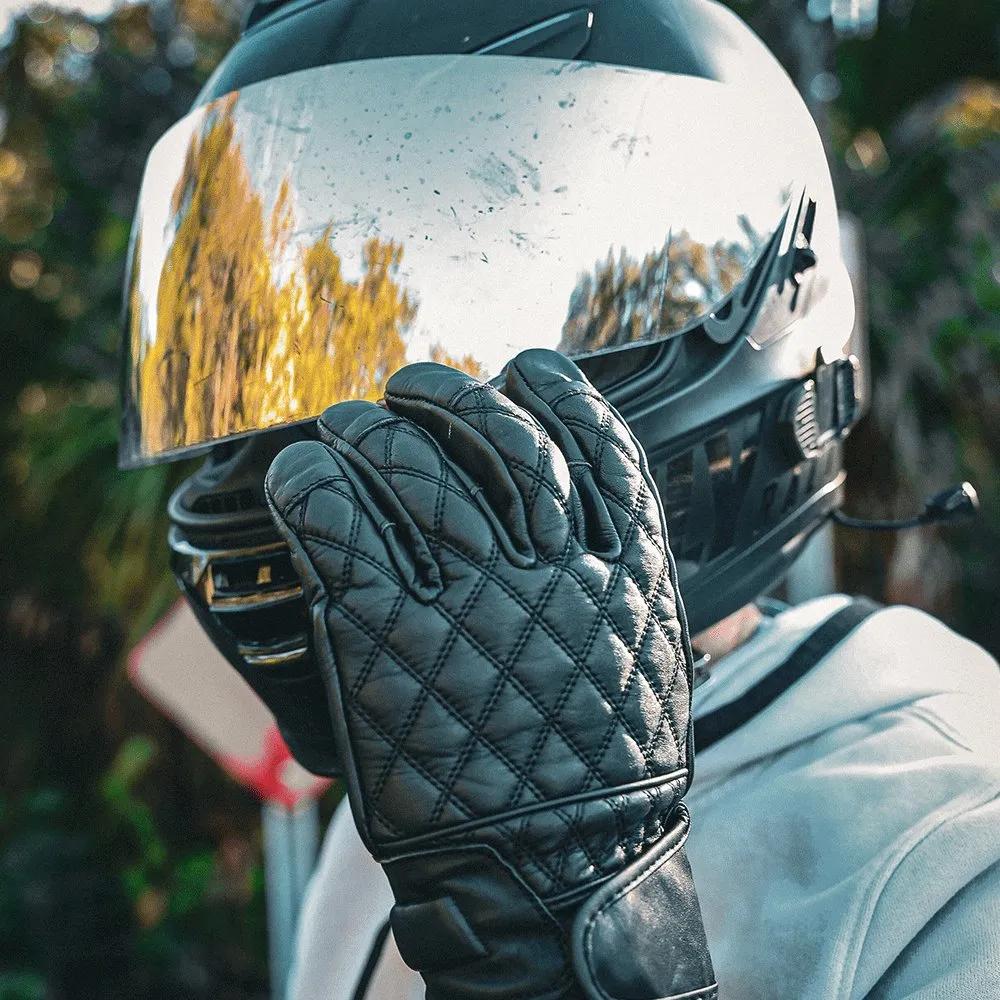 Mens Full Finger Diamond Stitched Gloves