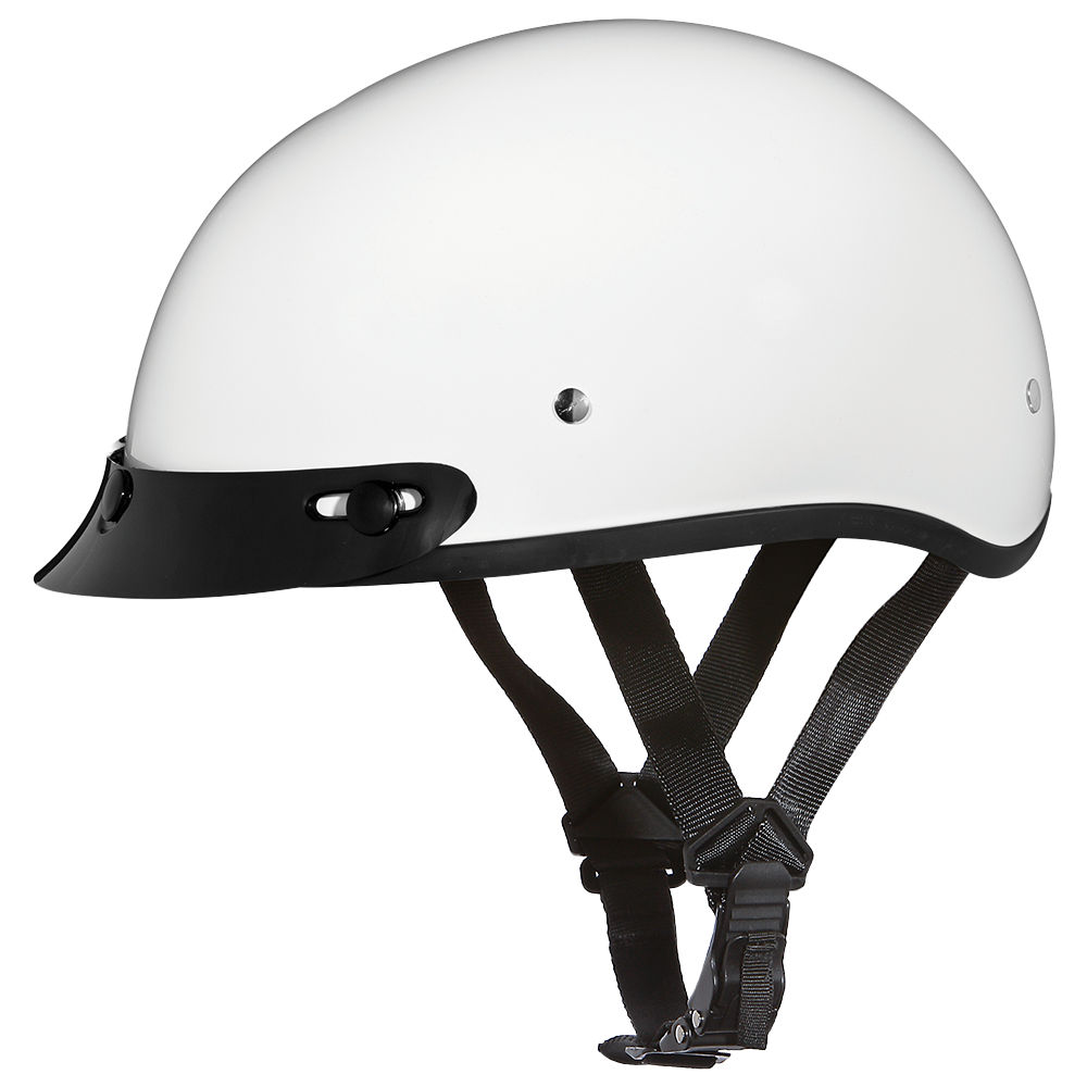 bike helmet skull Daytona Skull Cap Helmet Hi-Gloss White S for Men