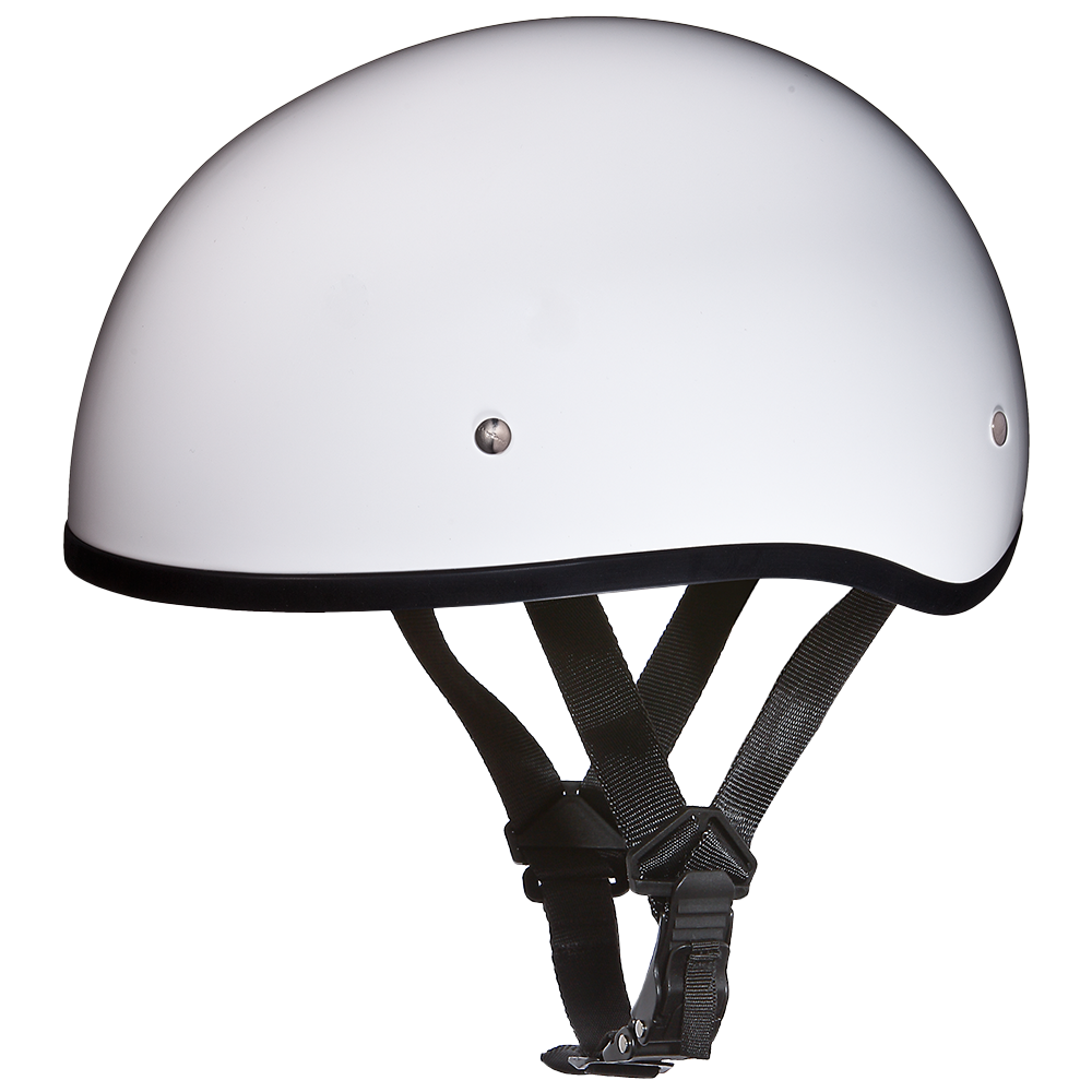 D.O.T. Daytona Skull Cap W/O Visor- Hi-Gloss White XL