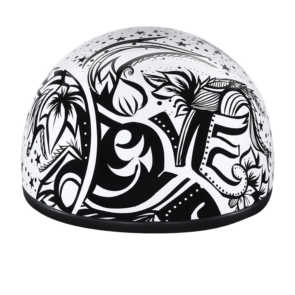 Daytona Skull Cap Lovesee Motorcycle Helmet, 2XL