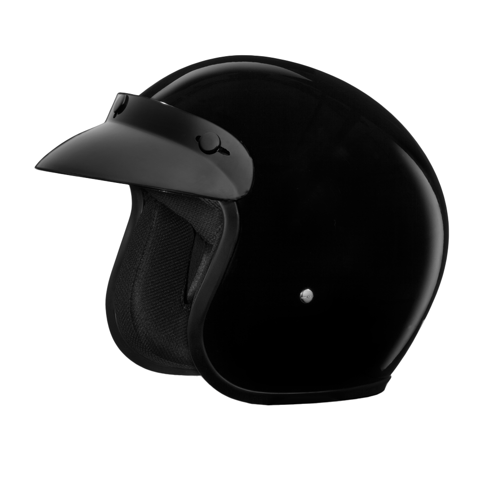 daytona 3 4 motorcycle helmets D.O.T. Daytona Cruiser- Hi-Gloss Black – Extreme Biker Leather