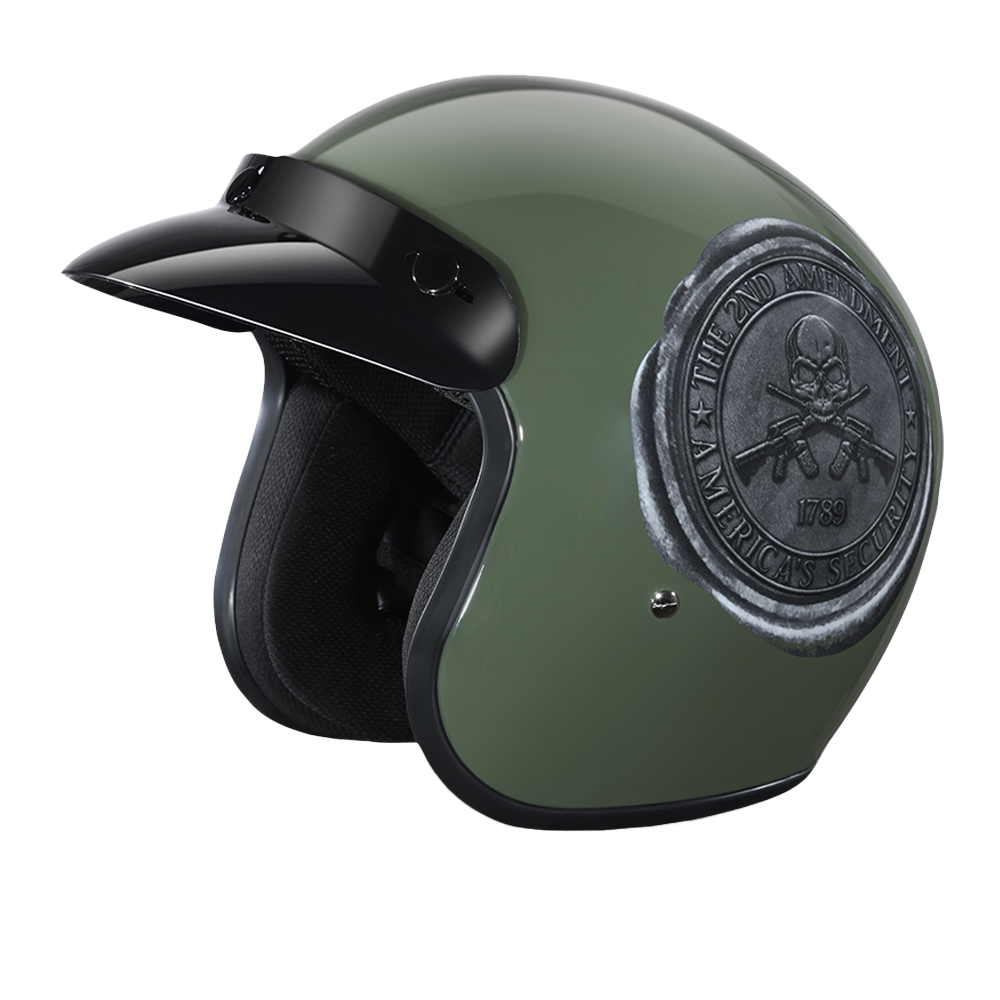 a biker helmet feature Daytona Cruiser 2nd Amendment Seal Helmet (Size: XS)