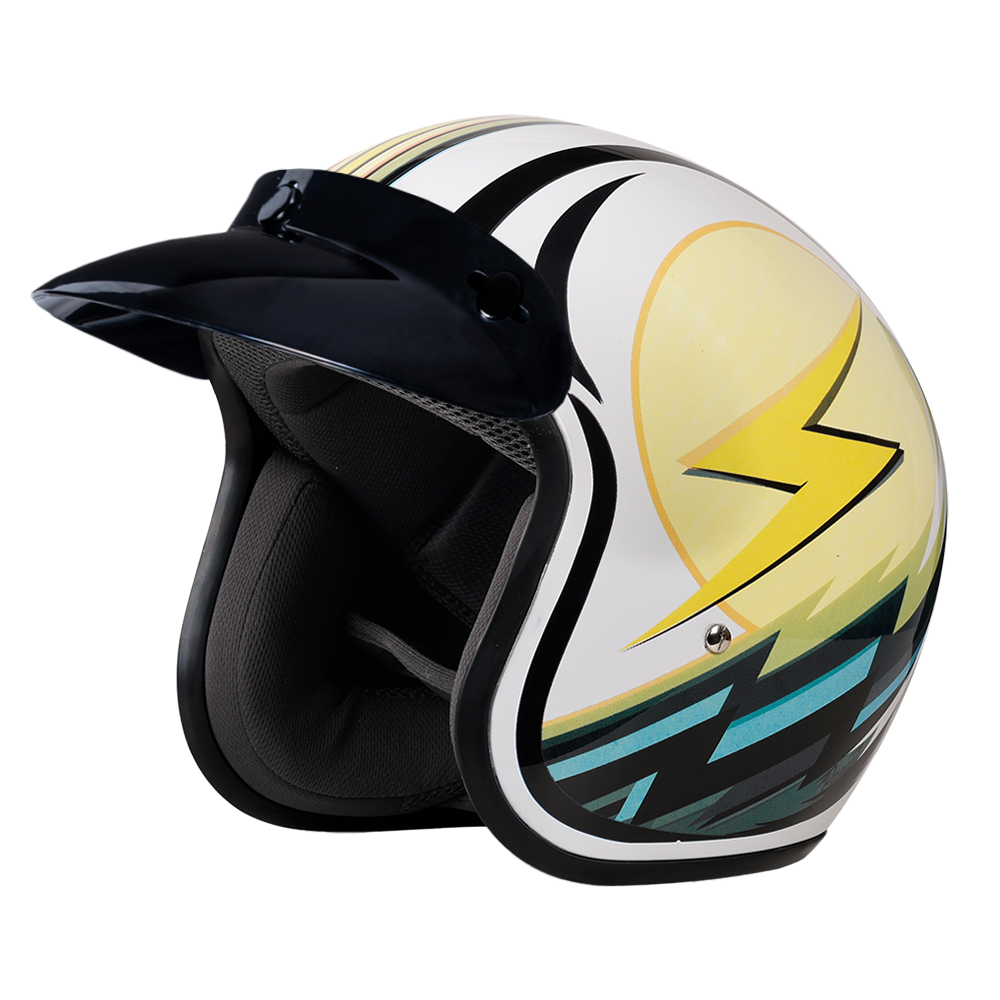 Daytona Cruiser Lightning Open Face Motorcycle Helmet, S Daytona Cruiser Lightning Open Face Motorcycle Helmet, S