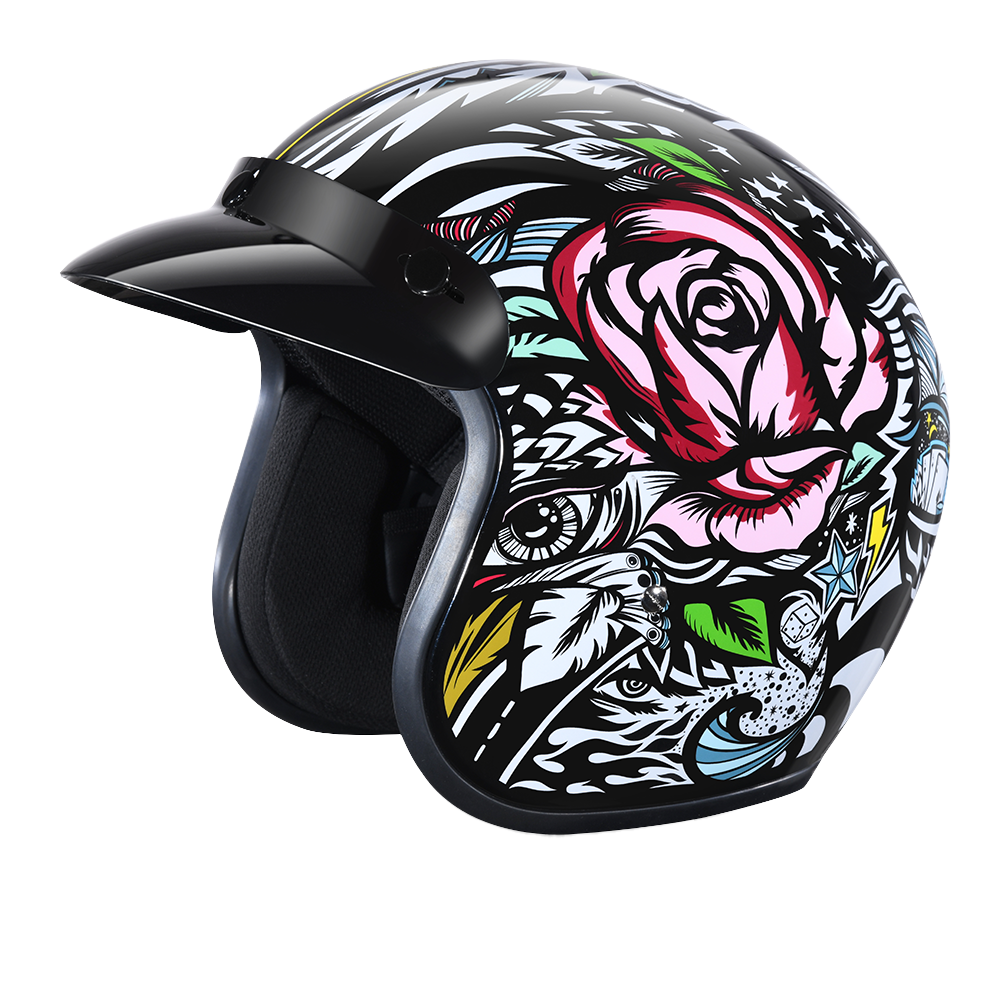 full face ladies motorcycle helmet 1Storm for Adults Men and Women Street Bik 1Storm Helmet The Daytona Glide Flowers edition combines a delicate floral aesthetic with the rugged engineering of the smallest D.O.T WOW Motorcycle HJM Street Bike