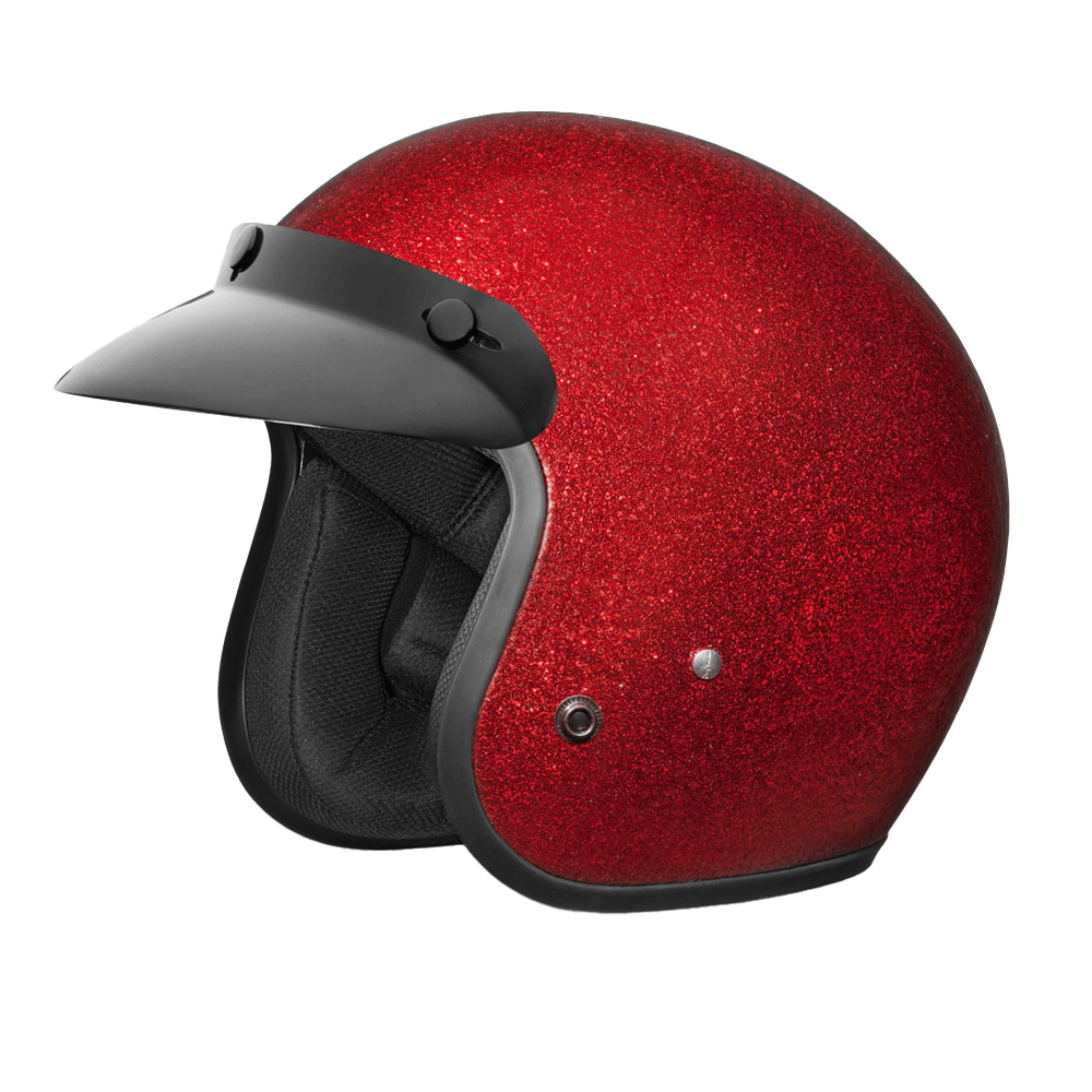 Daytona Cruiser Metal Flake Helmet, Red / S