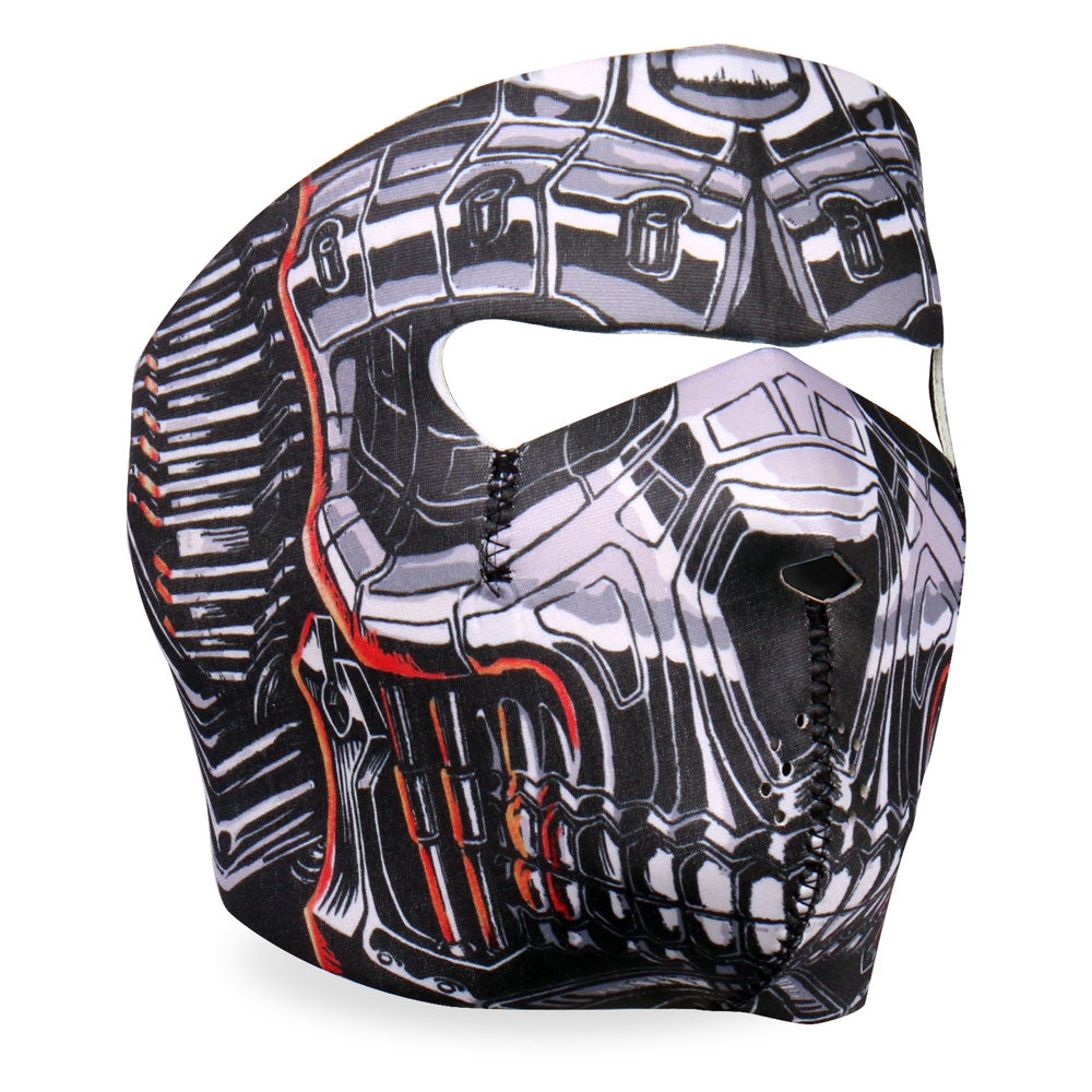 face masks for motorcycle helmets Hot Leathers FMA1022 Robo Skull Neoprene Face Mask – Extreme Biker Leather