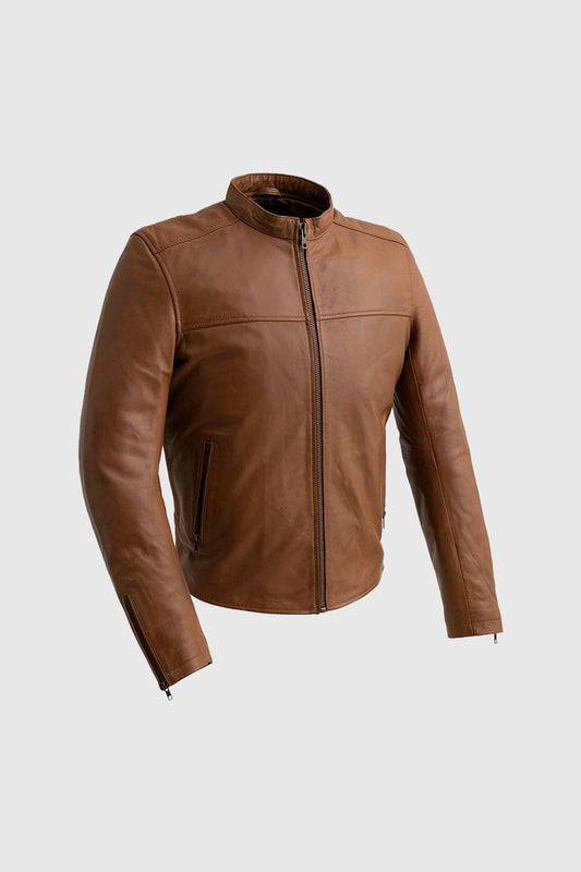 Grayson Men's Leather Jacket Dark Cognac (POS) Men's Leather Jacket Whet Blu NYC XS Dark Cognac 
