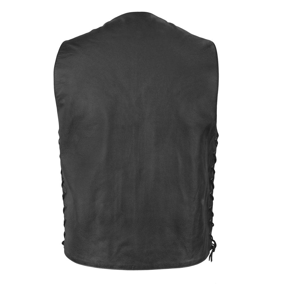 Gun Slinger Men's Motorcycle Western Style Leather Vest Men's Leather Vest First Manufacturing Company