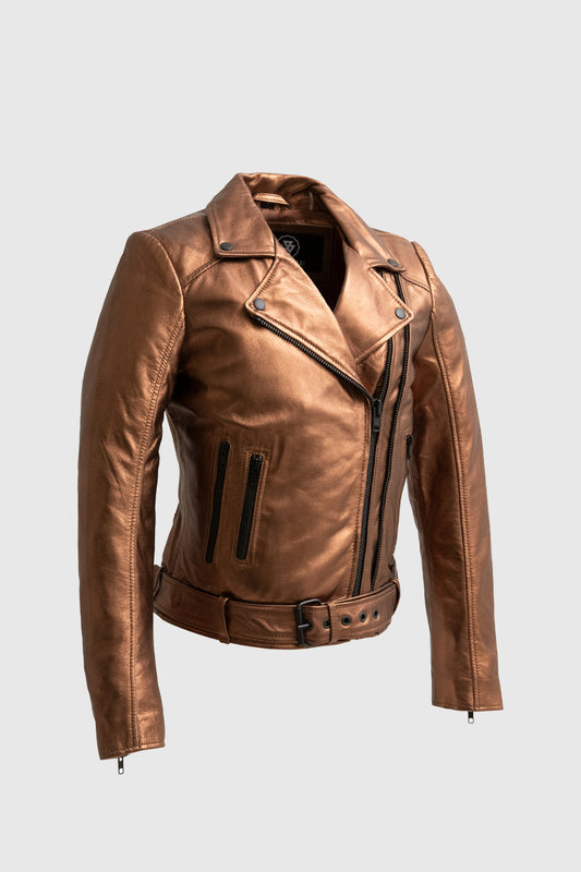 Hazel Women's Lambskin Leather Jacket (POS) Women's Leather Jacket Whet Blu NYC XS Bronze 