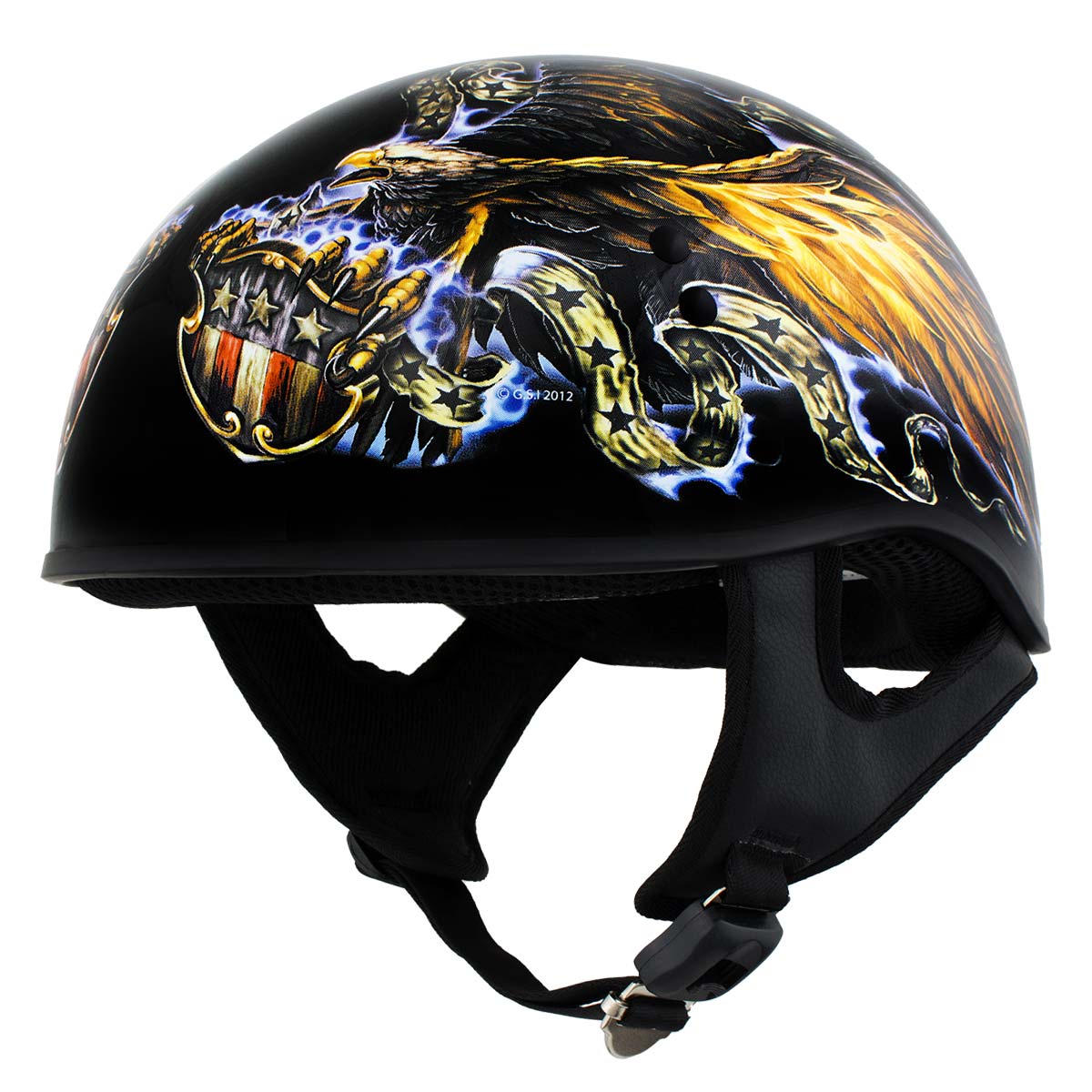 american eagle motorcycle helmets Hot Leathers HLT68 Black Advanced DOT Approved Skull Cap Half Helmet Biker Its a great choice for anyone looking for a safe and comfortable half helmet. Arai RX-7V American Eagle Helmet
